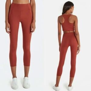 GIRLFRIEND COLLECTIVE High Rise Cropped Legging in Sedona